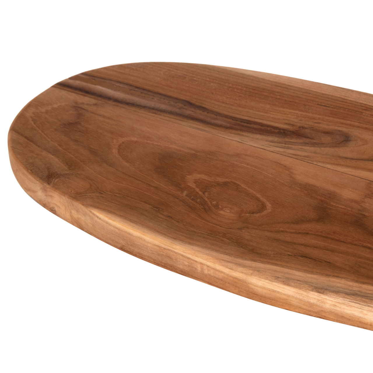 CUTTING BOARD OVAL FOR THE KITCHEN HM4284 TEAK WOOD IN NATURAL-WITH HANGING HOLE 15x41x2H cm. [7]
