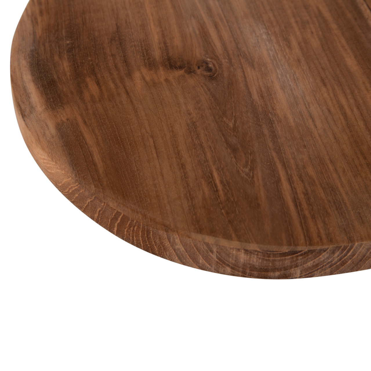 CUTTING BOARD ROUND HM4292 TEAK WOOD IN NATURAL-WITH HANGING HOLE AND HANDLE 23x35x2Hcm. [6]