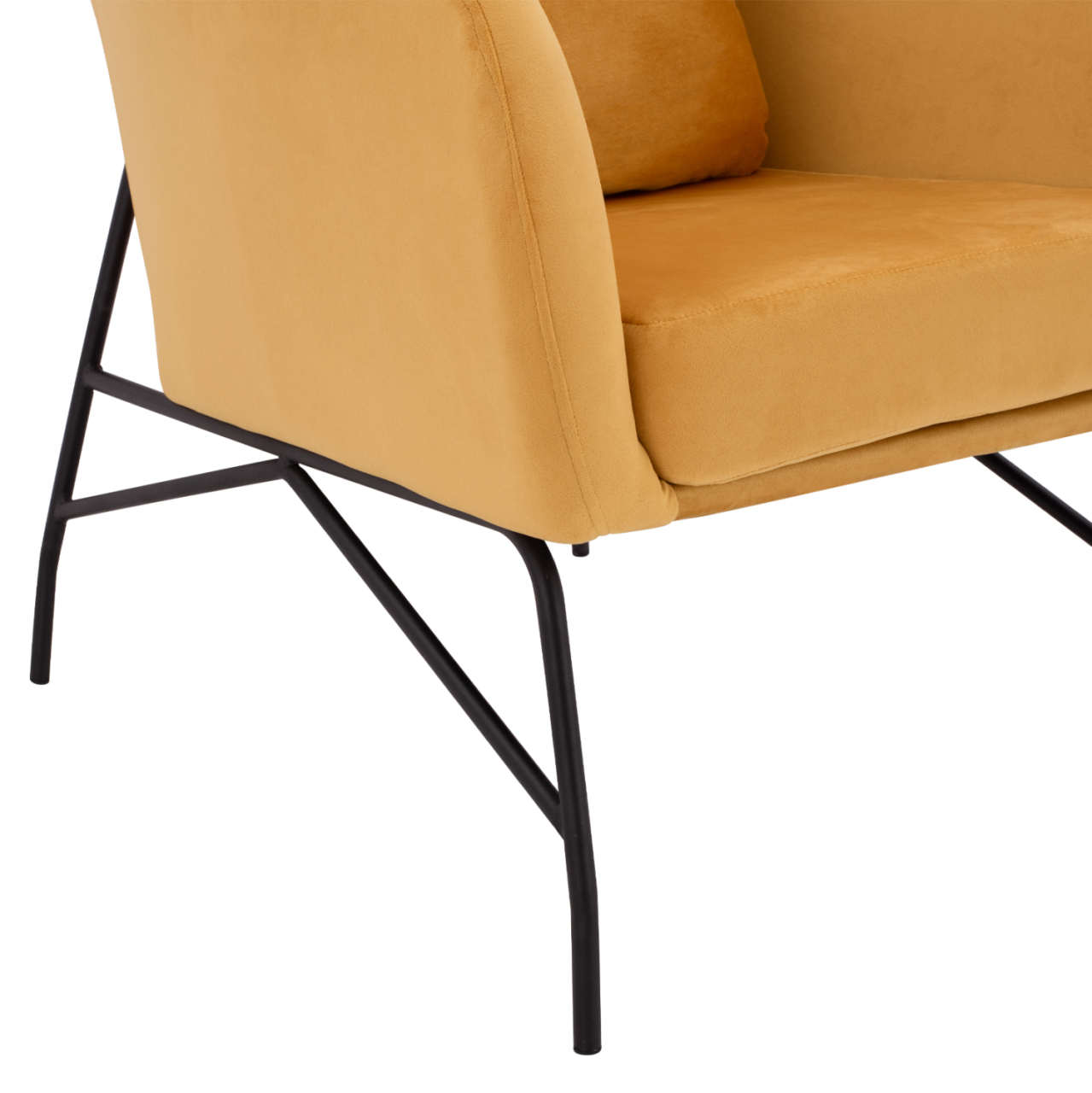 DANIA Armchair, Velvet Gold, metal black leg HM8721.09 67x80x102 cm. [9]