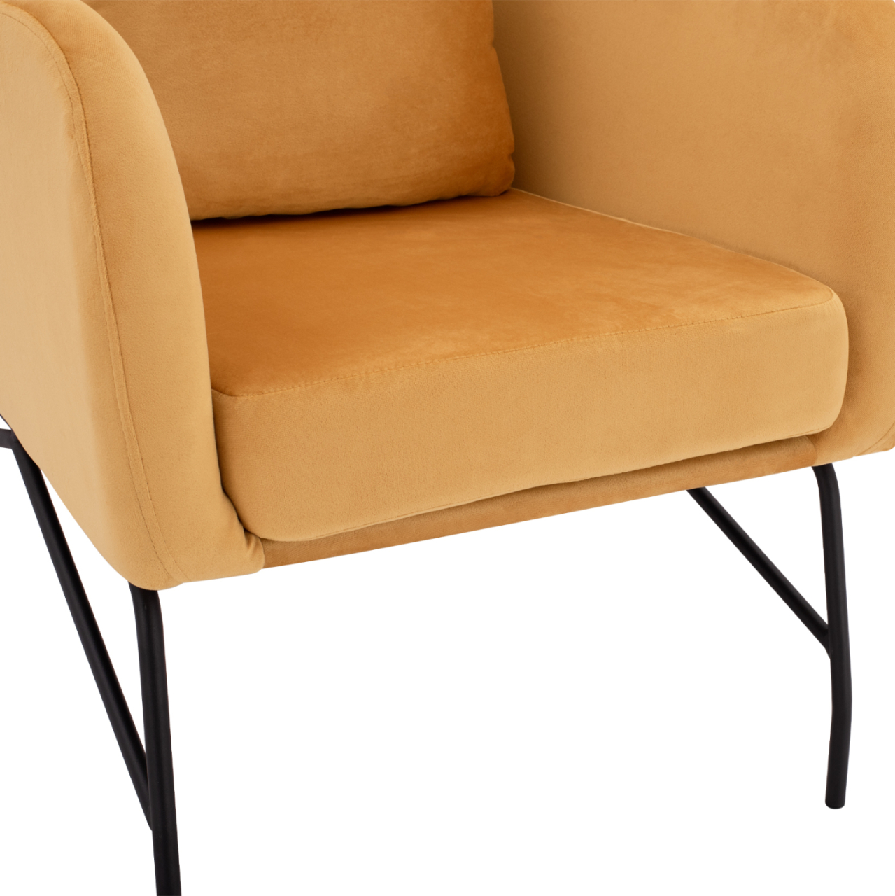DANIA Armchair, Velvet Gold, metal black leg HM8721.09 67x80x102 cm. [8]