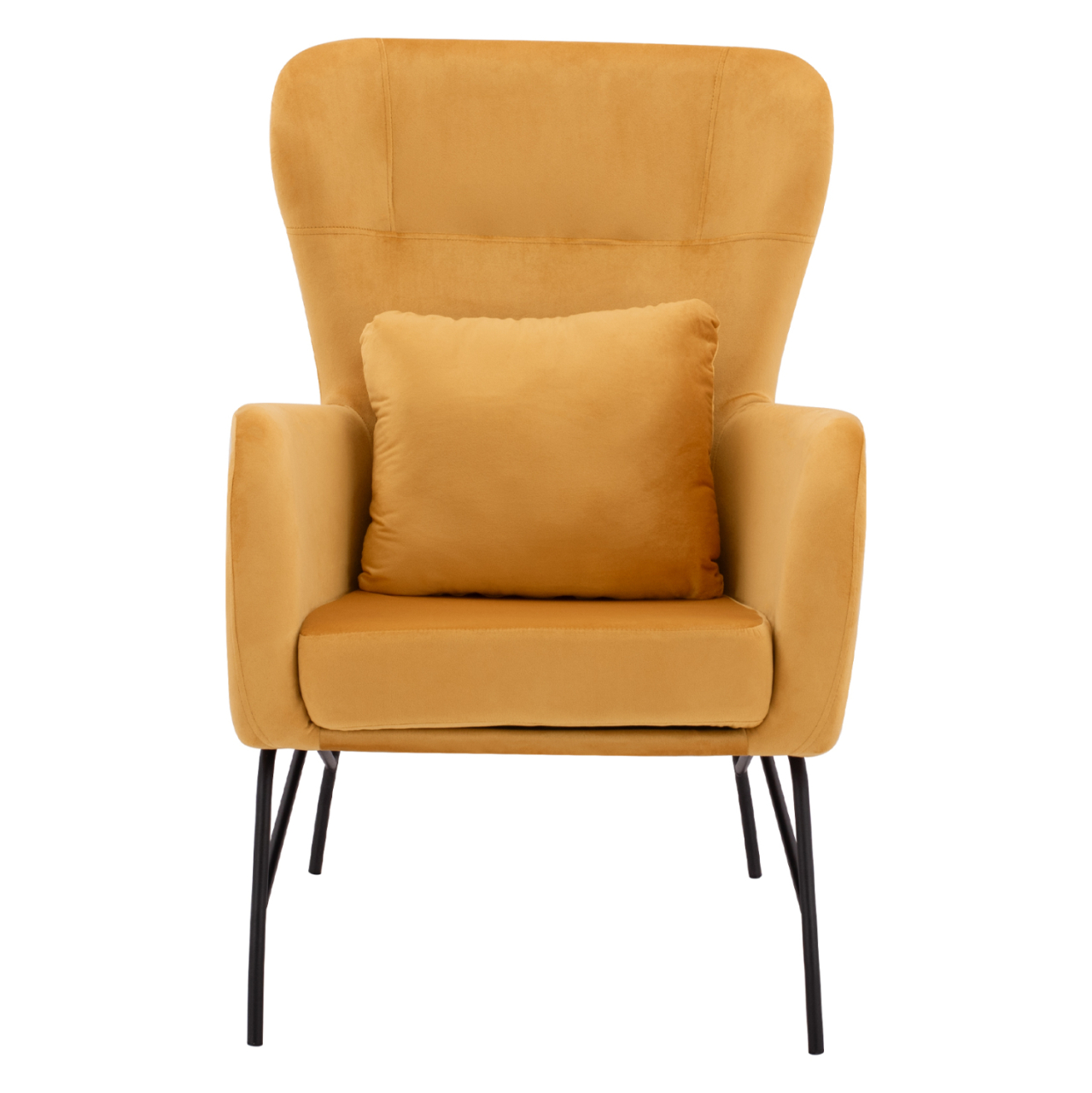 DANIA Armchair, Velvet Gold, metal black leg HM8721.09 67x80x102 cm. [3]