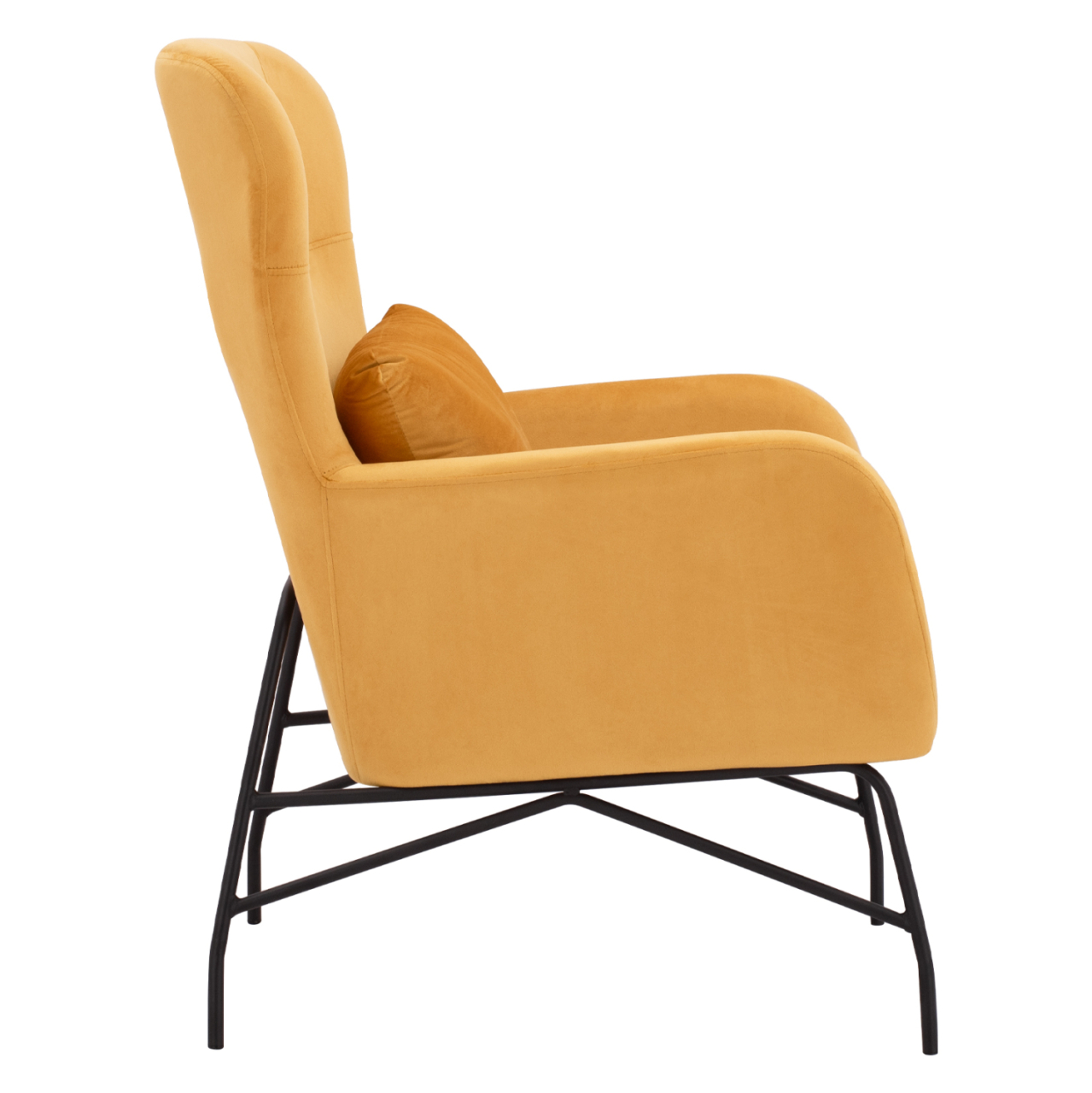 DANIA Armchair, Velvet Gold, metal black leg HM8721.09 67x80x102 cm. [4]