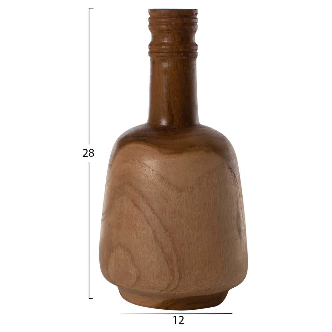 DECOR BOTTLES 3PCS SET HM7717 SOLID TEAK NATURAL [3]