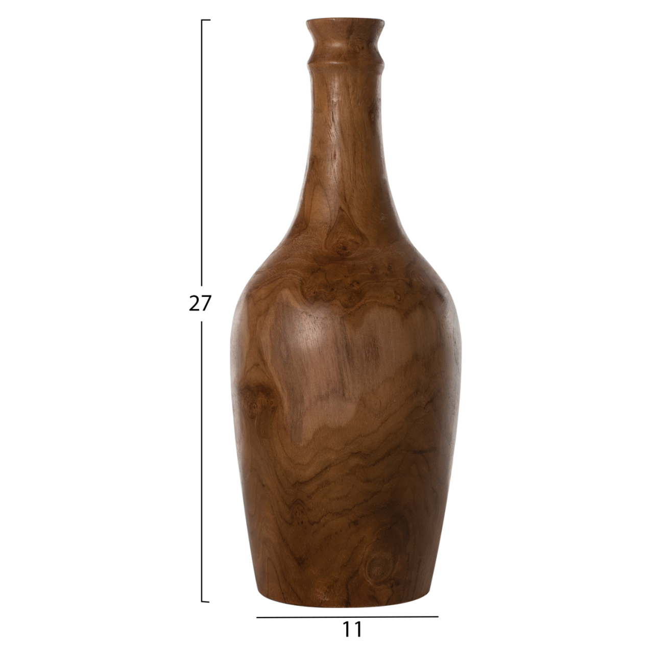 DECOR BOTTLES 3PCS SET HM7717 SOLID TEAK NATURAL [4]