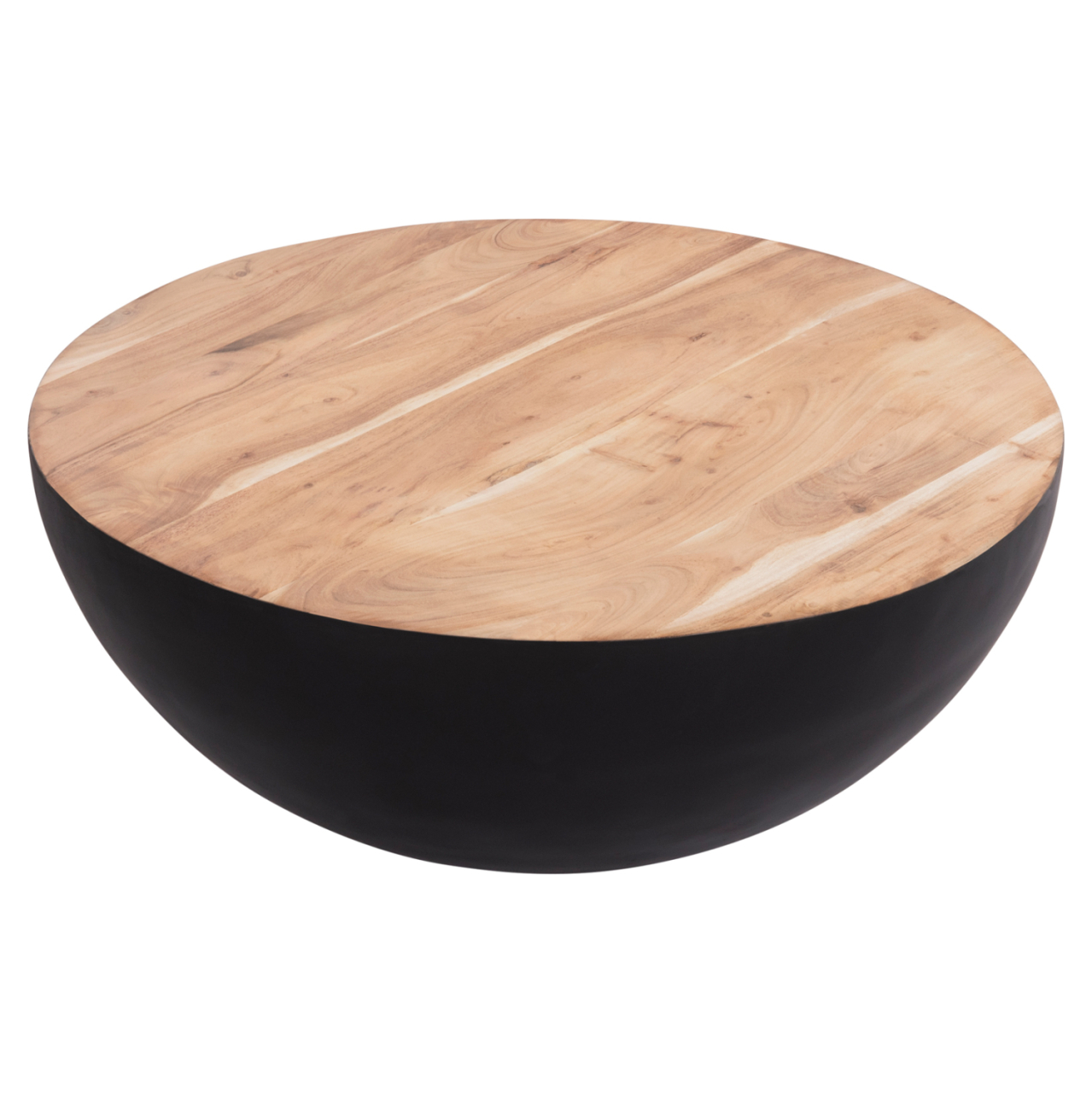 DECOR ROUND COFFEE TABLE BOWL HM8717.21 BLACK WITH ACACIA WOOD TOP Φ90X37.5Hcm. [4]