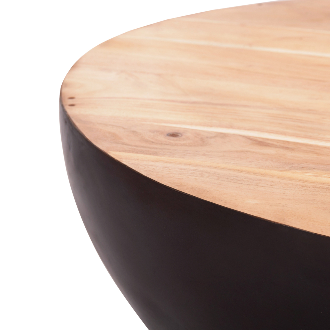 DECOR ROUND COFFEE TABLE BOWL HM8717.22 RUSTY WITH ACACIA WOOD TOP Φ89.5X39Hcm. [5]