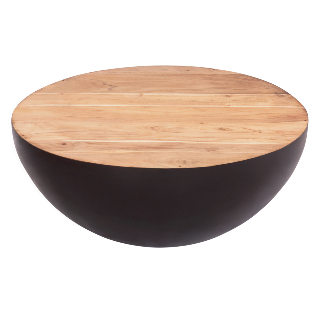 DECOR ROUND COFFEE TABLE BOWL HM8717.22 RUSTY WITH ACACIA WOOD TOP Φ89.5X39Hcm. [3]