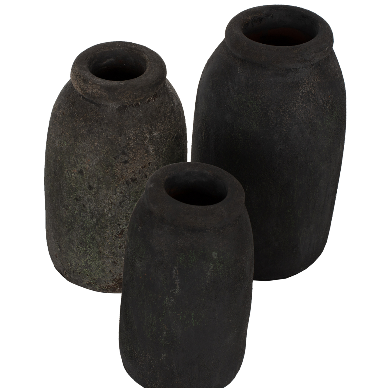 DECOR VASES 3PCS HM7711 TERRACOTTA FOSSIL GREY [6]