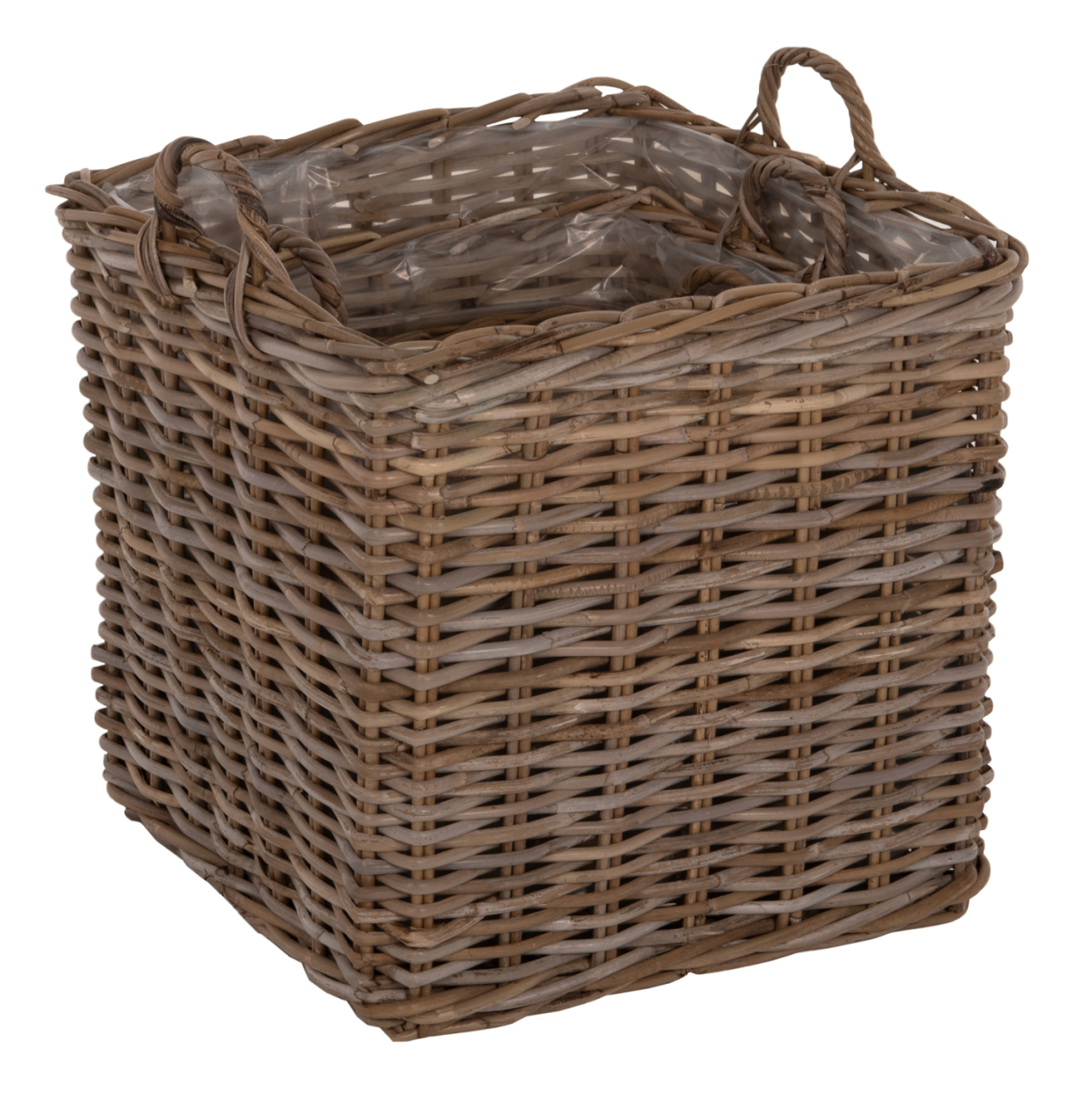 DECORATIVE BASKETS KATER 4PCS HM9657 KUBU RATTAN IN GREY 52x52x50-57Hcm. [3]