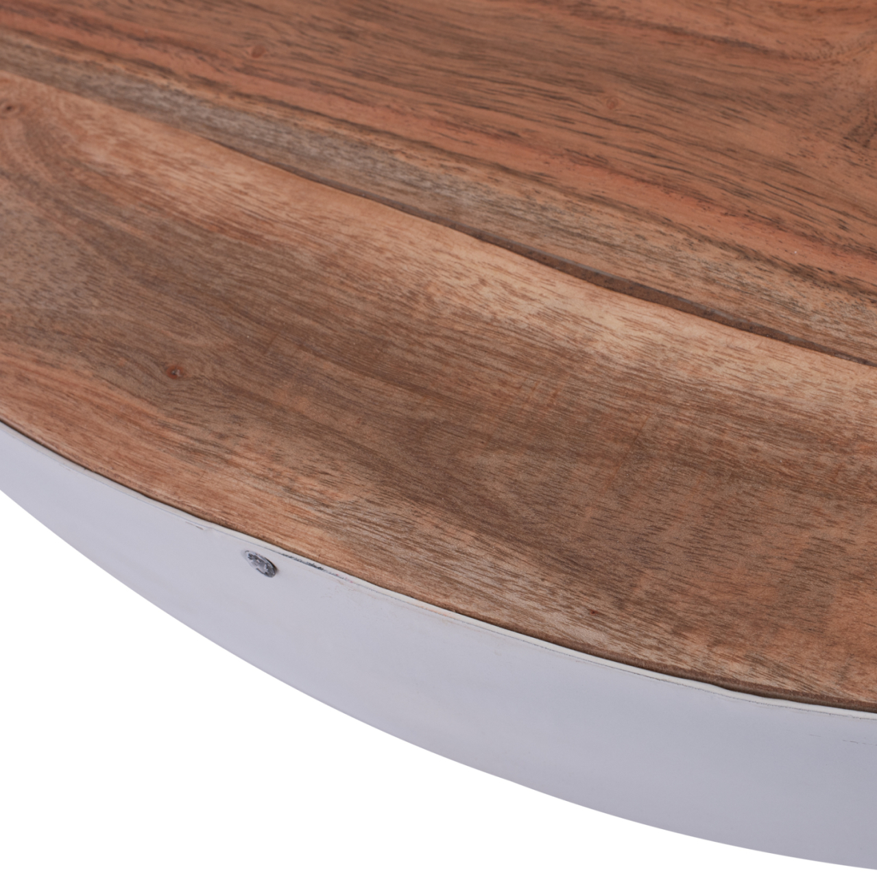 Decorative Coffee Table Bowl Round 90cm white with acacia wood HM8717.03 [3]
