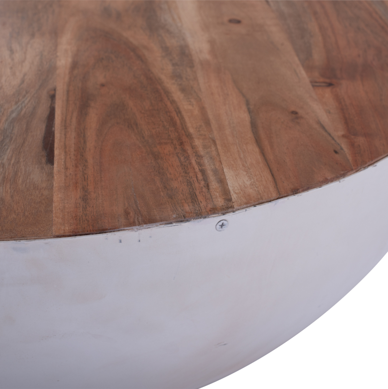 Decorative Coffee Table Bowl Round 90cm white with acacia wood HM8717.03 [4]
