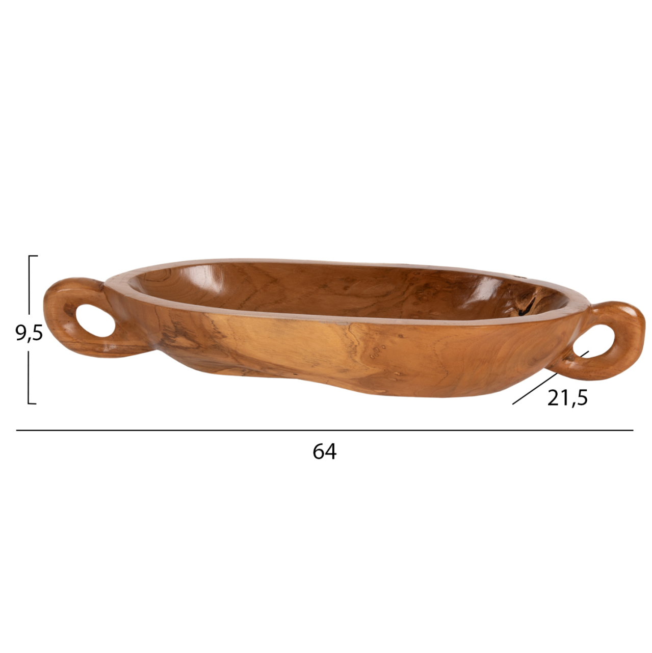 DECORATIVE DISH HM4304 TEAK WOOD IN NATURAL COLOR 64x21,5x9,5Hcm. [2]
