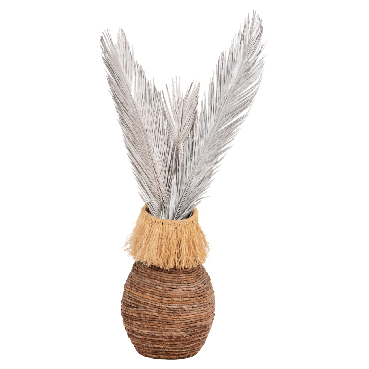 DECORATIVE DRIED 3-LEAF SET OF PALM TREE ΗΜ7957 SILVER 1120Hcm. [6]