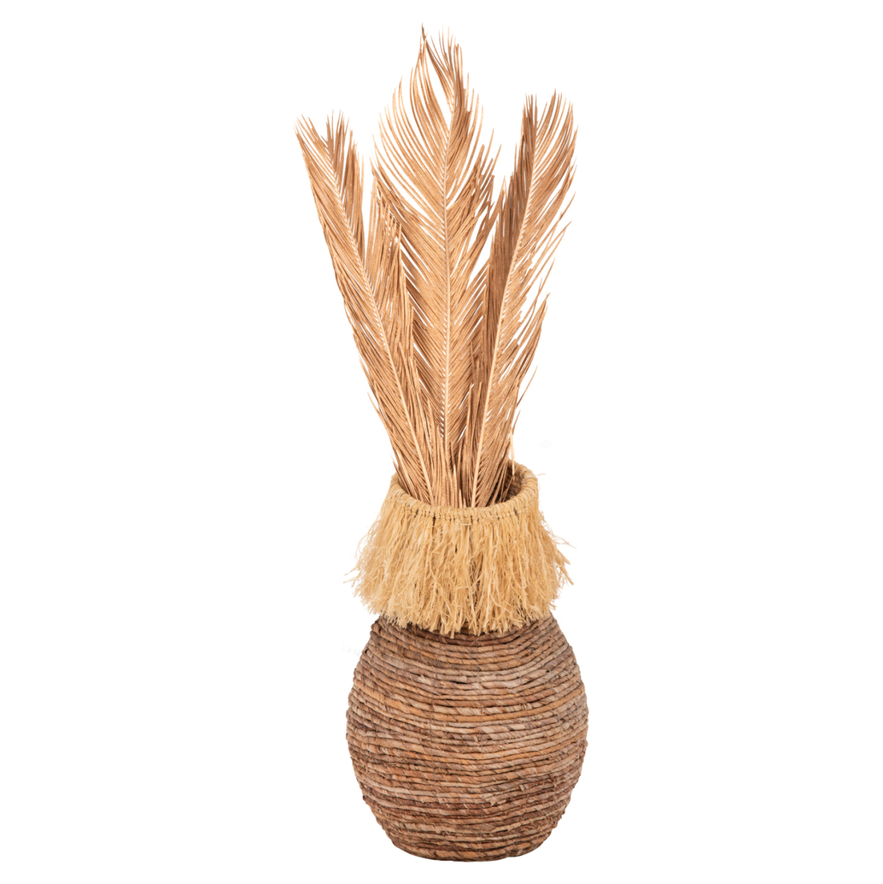 DECORATIVE DRIED 3-LEAF SET OF PALM TREE HM7958 GOLD 110Hcm. [5]