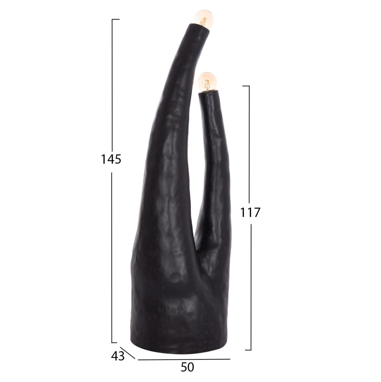 DECORATIVE FLOOR LAMP TUSKEN HM4702.01 FIBER CEMENT-BLACK 50x43x145Hcm. [2]