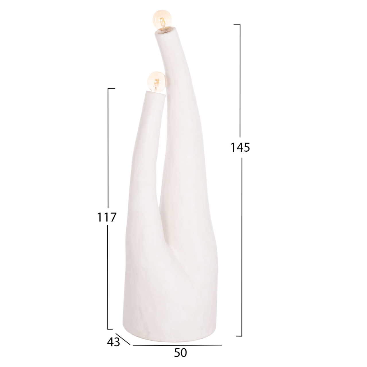 DECORATIVE FLOOR LAMP TUSKEN HM4702.02 FIBER CEMENT-WHITE 50x43x145Hcm. [2]