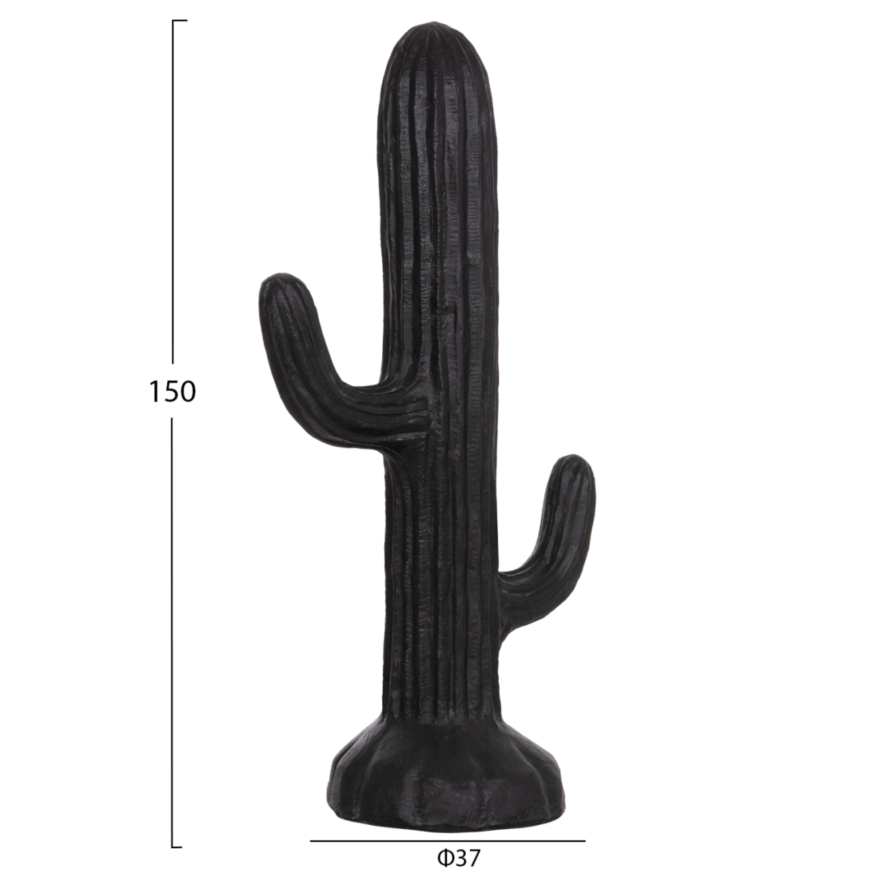 DECORATIVE FLOOR STANDING CACTUS HM4386.01L PLASTER IN BLACK 63x37x150Hcm. [2]