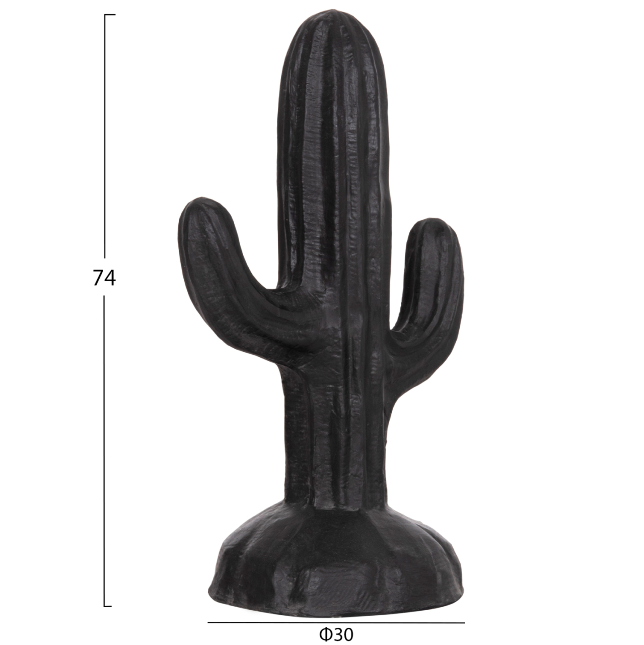 DECORATIVE FLOOR STANDING CACTUS HM4386.01S PLASTER IN BLACK 42x30x74Hcm. [2]