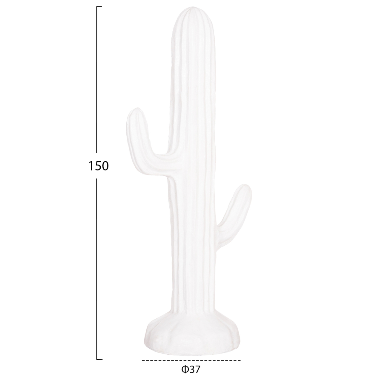 DECORATIVE FLOOR STANDING CACTUS HM4386.02L PLASTER IN WHITE 63x37x150Hcm. [2]