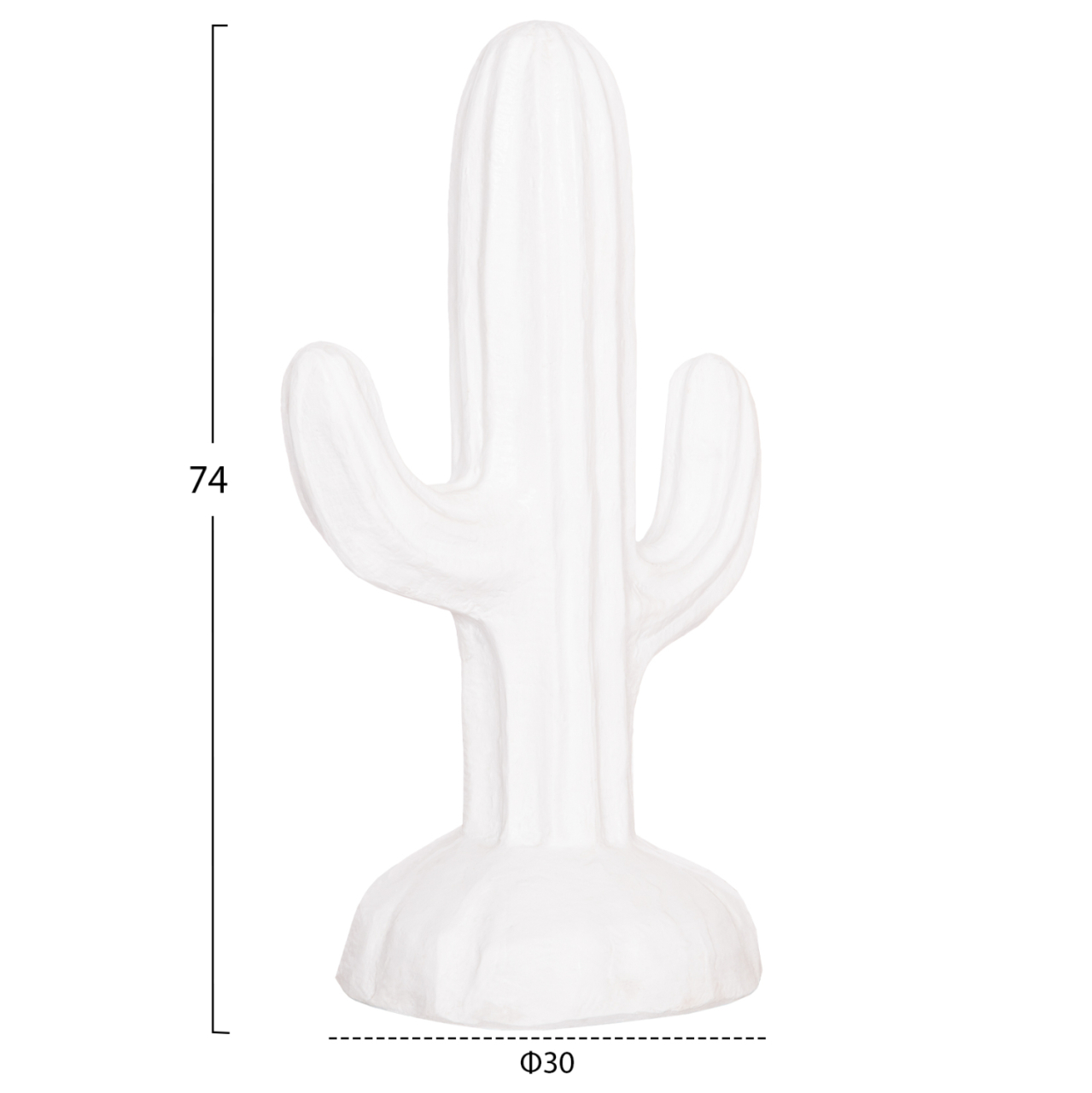 DECORATIVE FLOOR STANDING CACTUS HM4386.02S PLASTER IN WHITE 42x30x74Hcm. [2]