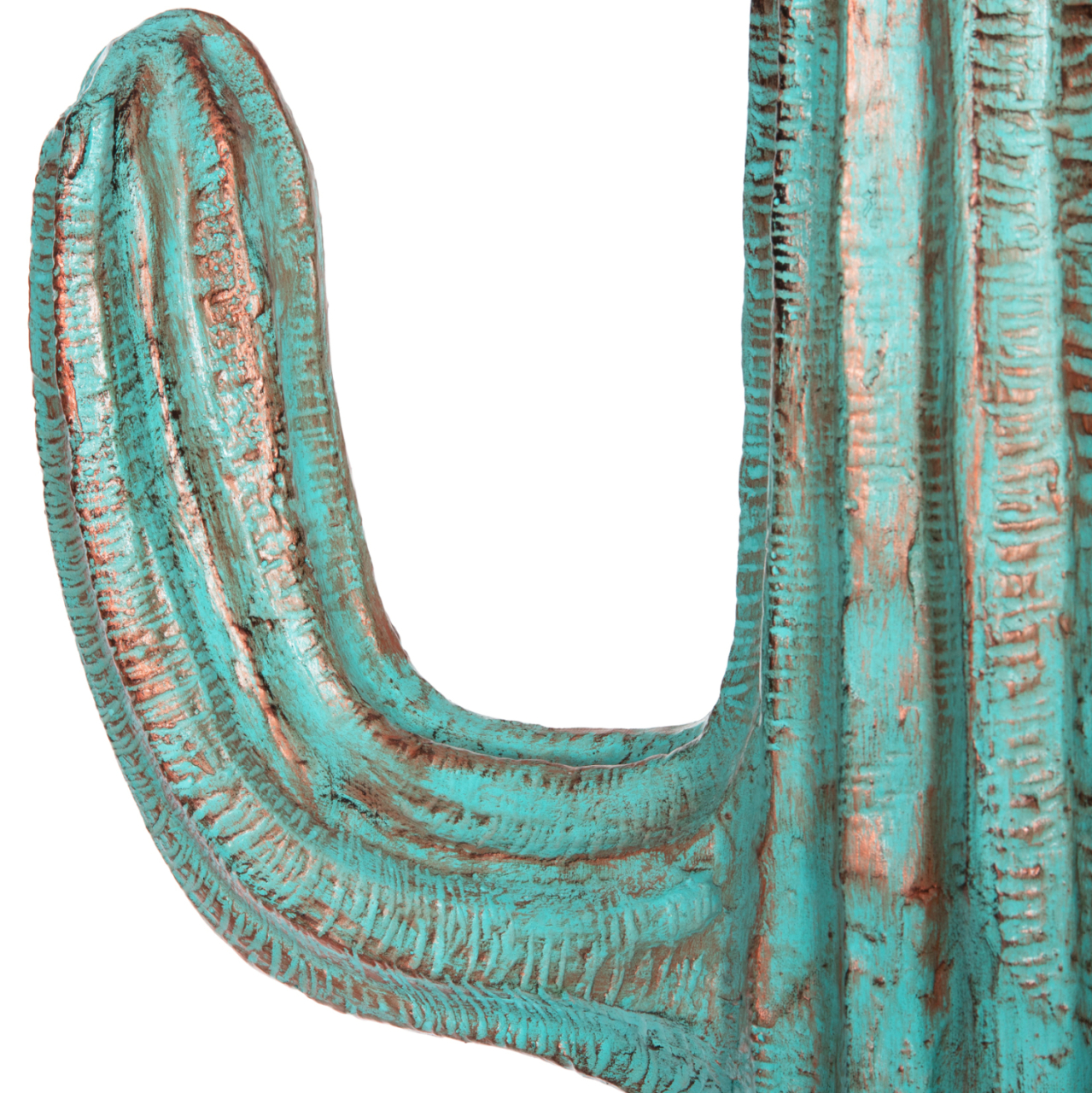 DECORATIVE FLOOR STANDING CACTUS HM4386.03L PLASTER IN TURQUOISE 63x37x150Hcm. [5]