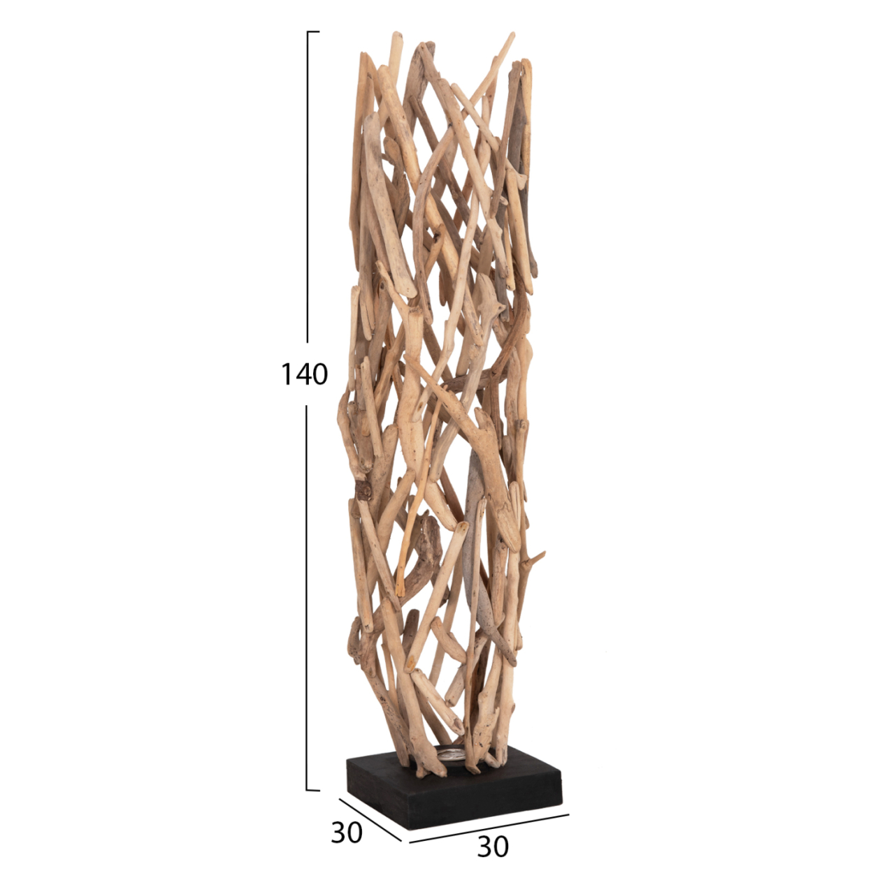 DECORATIVE FLOOR STANDING LAMP VEKNA HM4877 DRIFTWOOD IN NATURAL 30x30x140Hcm. [2]