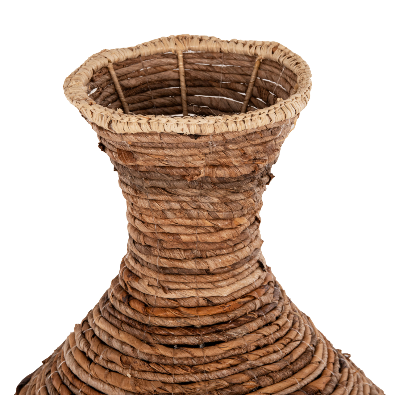 DECORATIVE FLOOR VASE HM7836 BANANA FIBER RUSH-MAT IN BROWN COLOR Φ43x100Hcm. [4]
