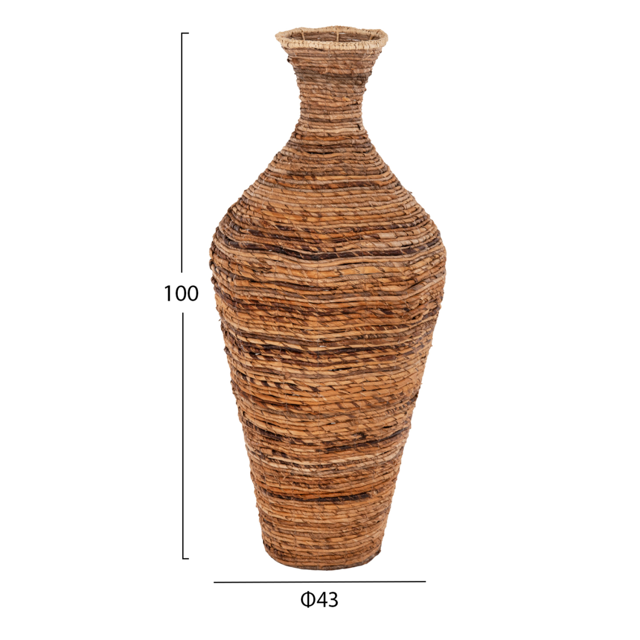 DECORATIVE FLOOR VASE HM7836 BANANA FIBER RUSH-MAT IN BROWN COLOR Φ43x100Hcm. [2]