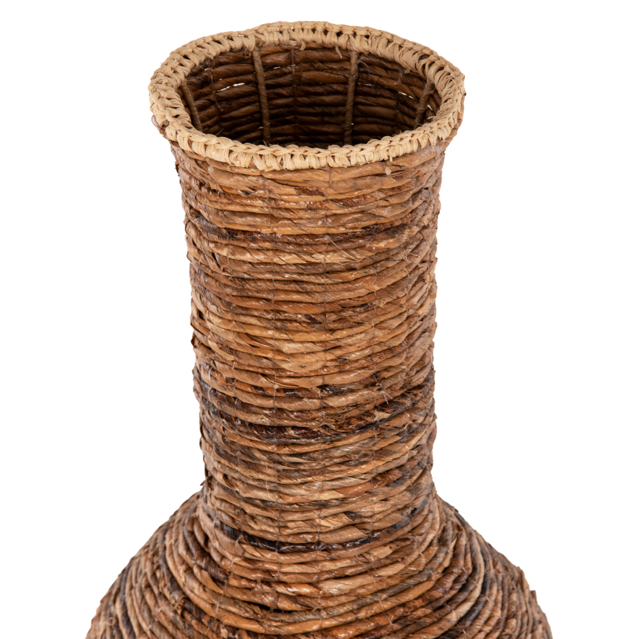 DECORATIVE FLOOR VASE HM7864 BANANA FIBER RUSH-MAT IN BROWN COLOR Φ33x74Hcm. [4]