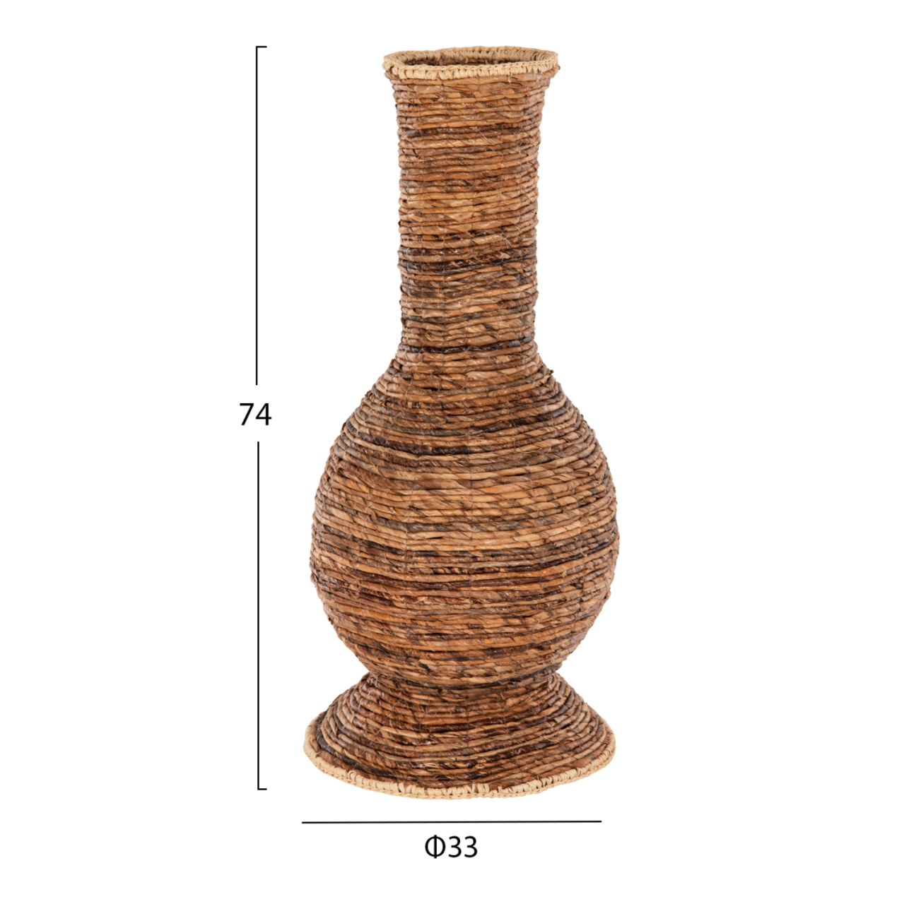 DECORATIVE FLOOR VASE HM7864 BANANA FIBER RUSH-MAT IN BROWN COLOR Φ33x74Hcm. [2]
