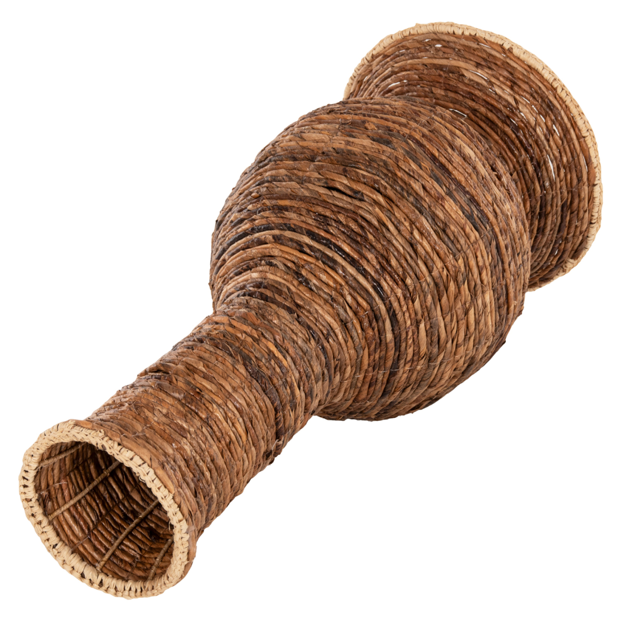 DECORATIVE FLOOR VASE HM7864 BANANA FIBER RUSH-MAT IN BROWN COLOR Φ33x74Hcm. [3]