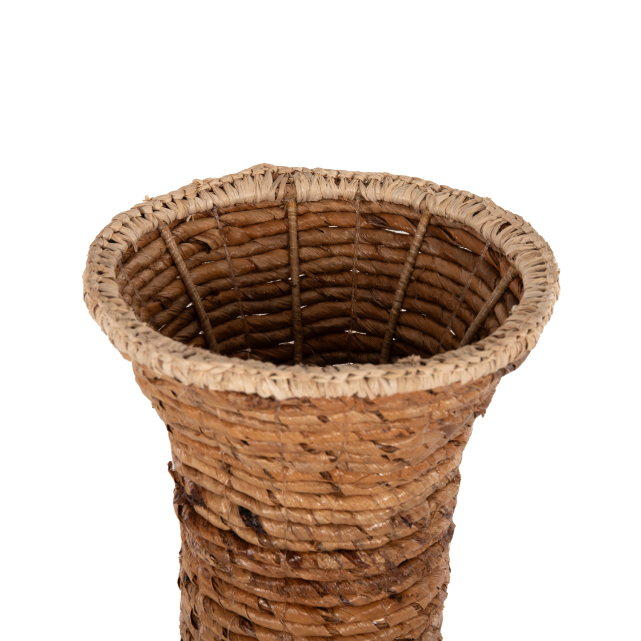 DECORATIVE FLOOR VASE HM7865 BANANA FIBER RUSH-MAT IN BROWN COLOR Φ35x104Hcm. [3]