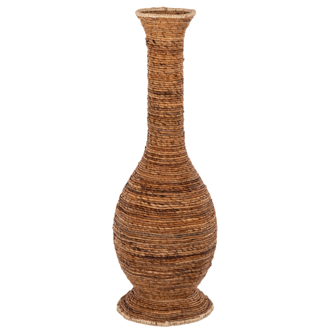 DECORATIVE FLOOR VASE HM7865 BANANA FIBER RUSH-MAT IN BROWN COLOR Φ35x104Hcm. [1]