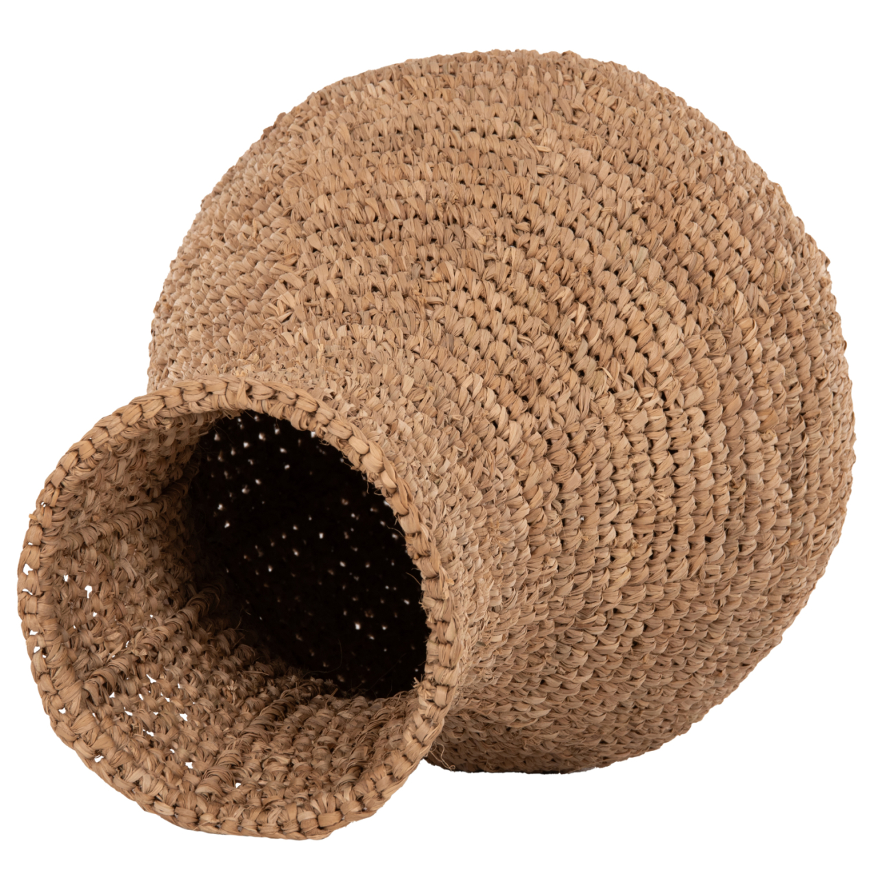 DECORATIVE FLOOR VASE HM7866 PALM FIBER MAT IN NATURAL COLOR Φ34x50Hcm. [5]