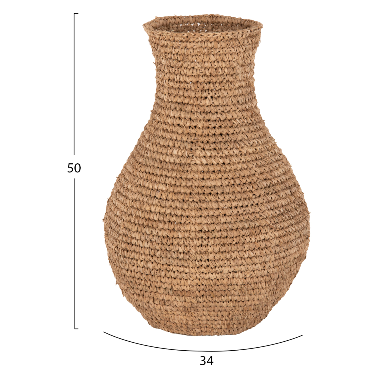 DECORATIVE FLOOR VASE HM7866 PALM FIBER MAT IN NATURAL COLOR Φ34x50Hcm. [2]