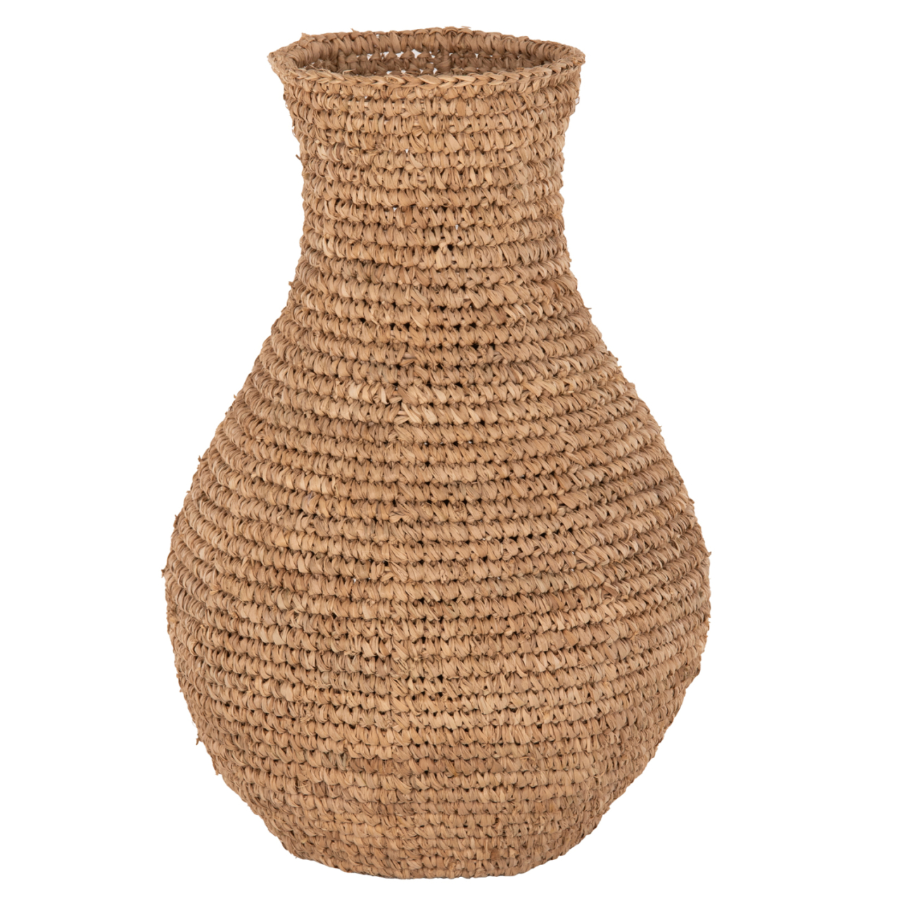 DECORATIVE FLOOR VASE HM7866 PALM FIBER MAT IN NATURAL COLOR Φ34x50Hcm. [1]