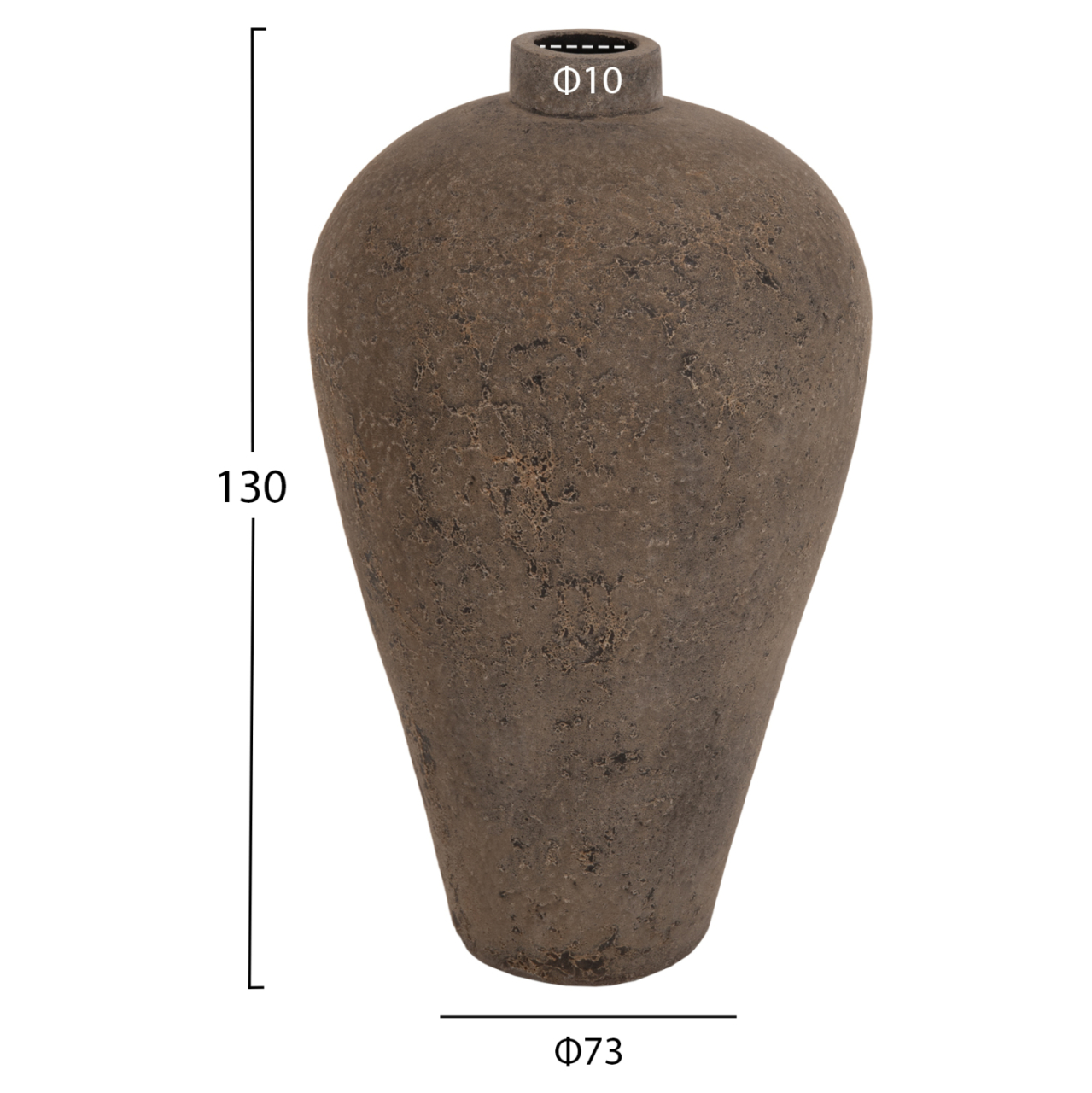 DECORATIVE FLOOR VASE HM7912 TERRACOTTA IN GREY COLORING Φ73x130Hcm. [2]