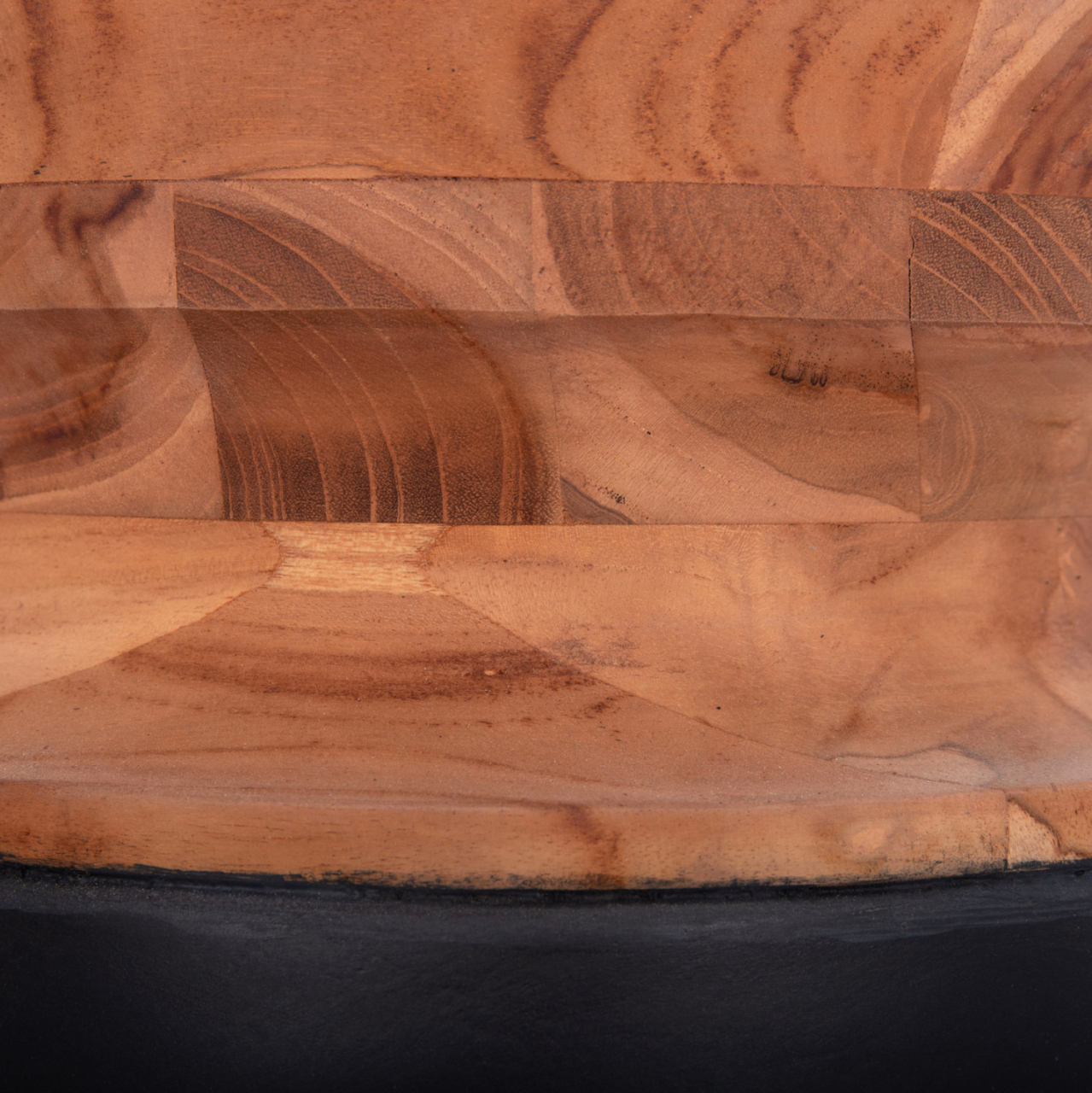 DECORATIVE FLOOR VASE LINTER HM4662.01S FIBER CEMENT IN BLACK--TEAK WOOD Φ34x60Hcm. [9]