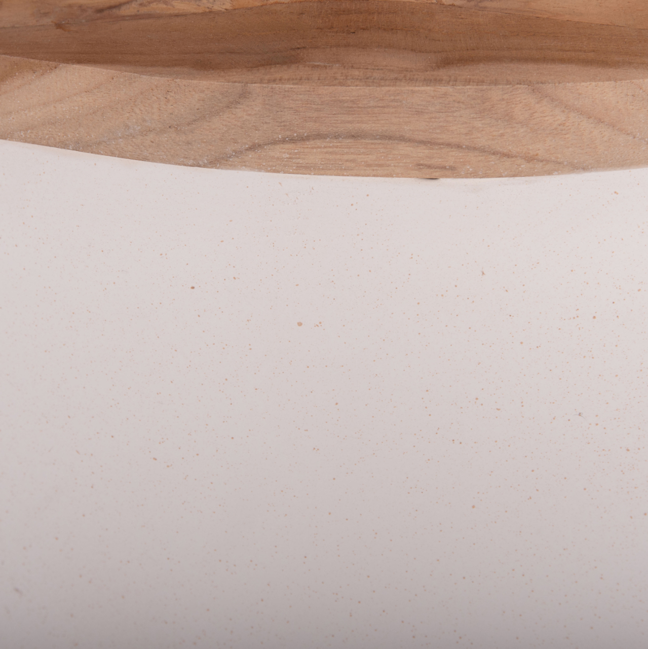 DECORATIVE FLOOR VASE LINTER HM4662.02L FIBER CEMENT IN WHITE--TEAK WOOD Φ41x47Hcm. [9]