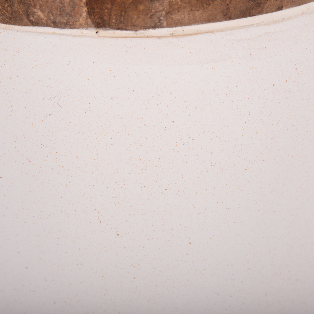 DECORATIVE FLOOR VASE LINTER HM4662.02S FIBER CEMENT IN WHITE--TEAK WOOD Φ34x60Hcm. [6]