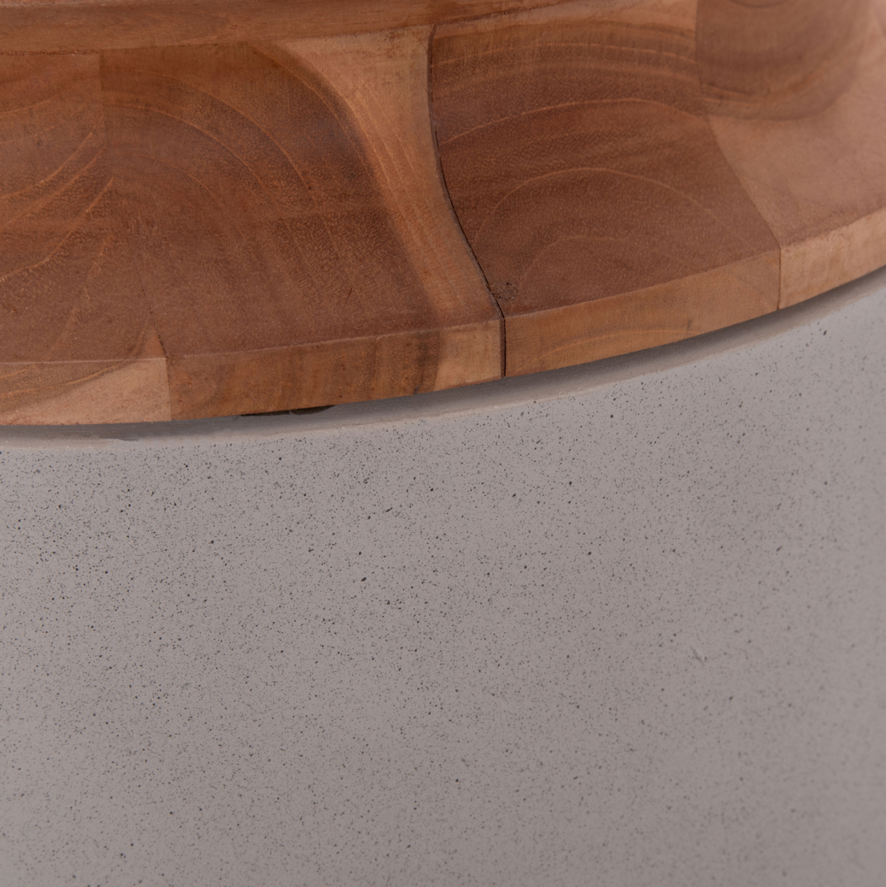 DECORATIVE FLOOR VASE LINTER HM4662.03L FIBER CEMENT IN GREY--TEAK WOOD Φ41x47Hcm. [10]