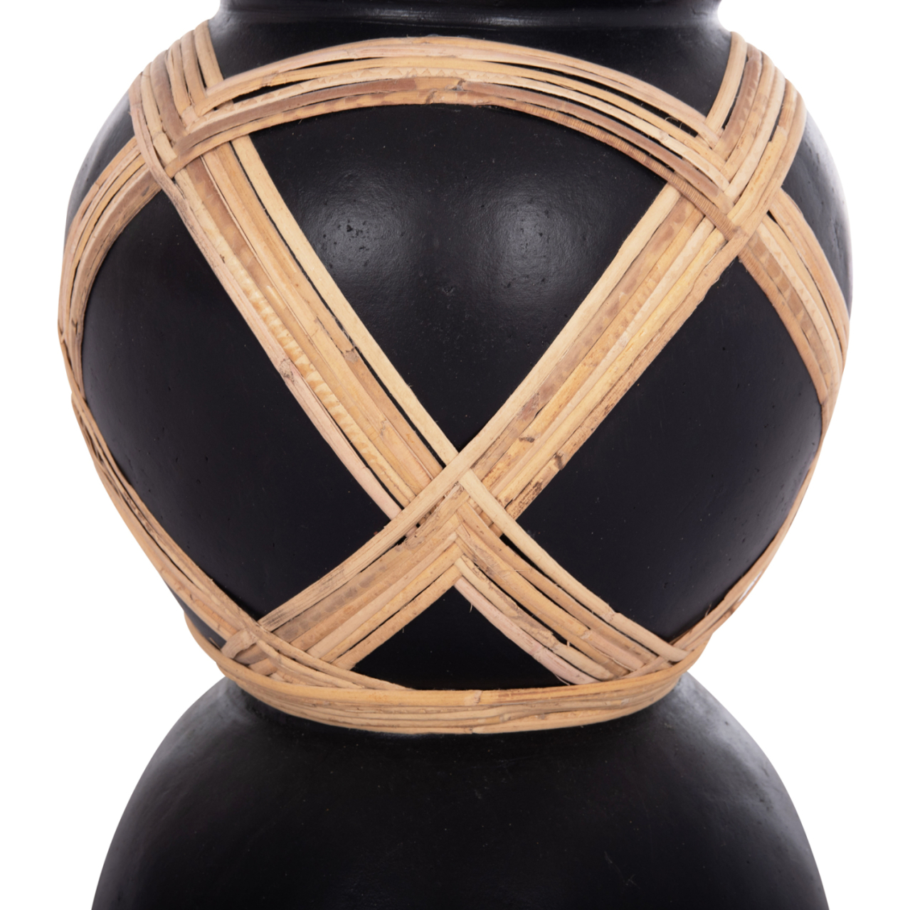 DECORATIVE FLOOR VASE MAYNARD HM4672.01L TERRACOTTA IN BLACK COLOR--RATTAN Φ32x62.5Hcm. [6]