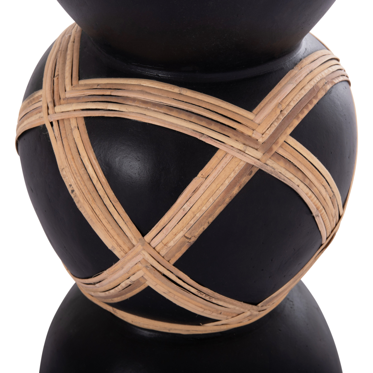 DECORATIVE FLOOR VASE MAYNARD HM4672.01L TERRACOTTA IN BLACK COLOR--RATTAN Φ32x62.5Hcm. [5]