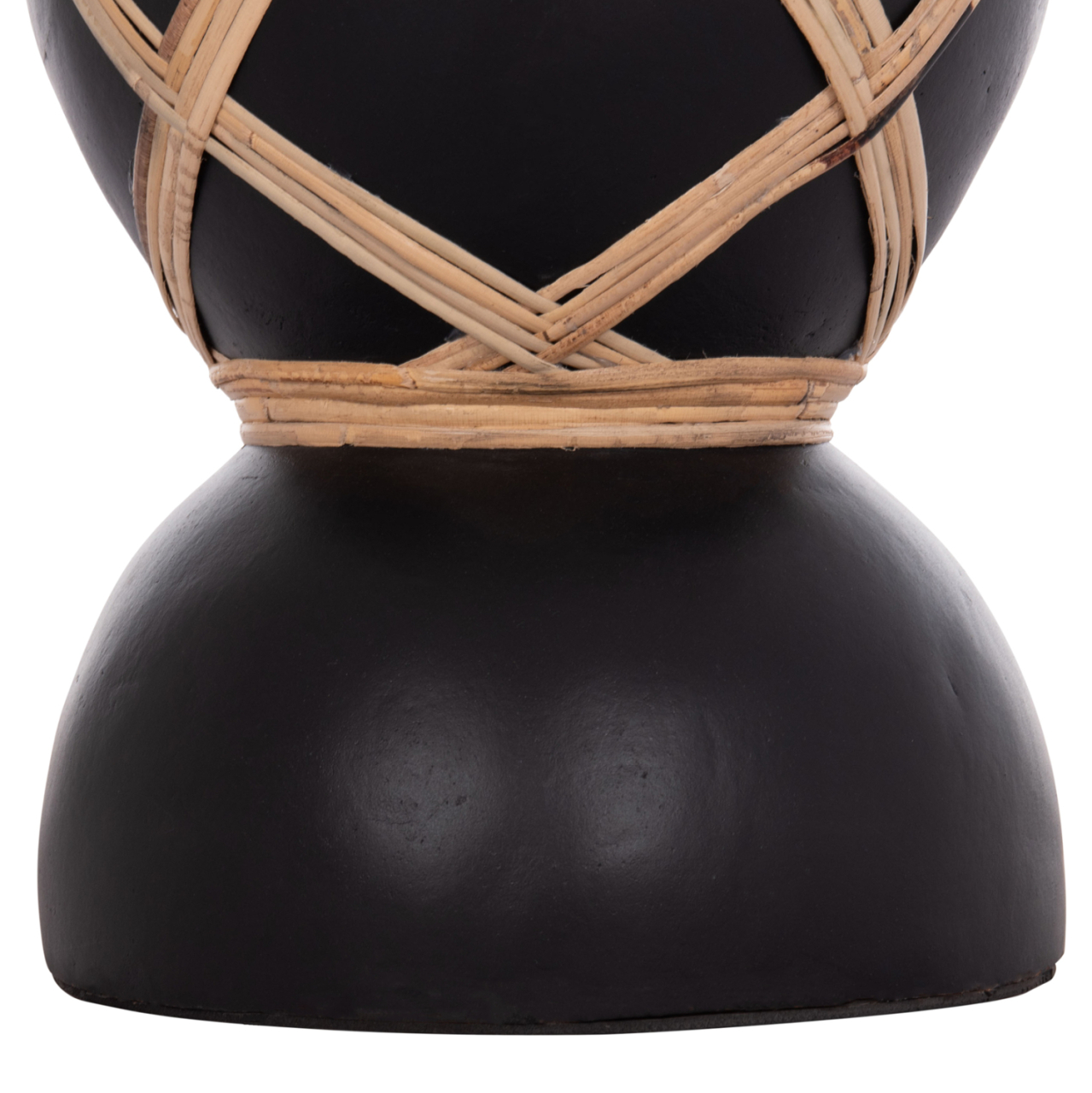 DECORATIVE FLOOR VASE MAYNARD HM4672.01S TERRACOTTA IN BLACK COLOR--RATTAN Φ27.5x50Hcm. [7]