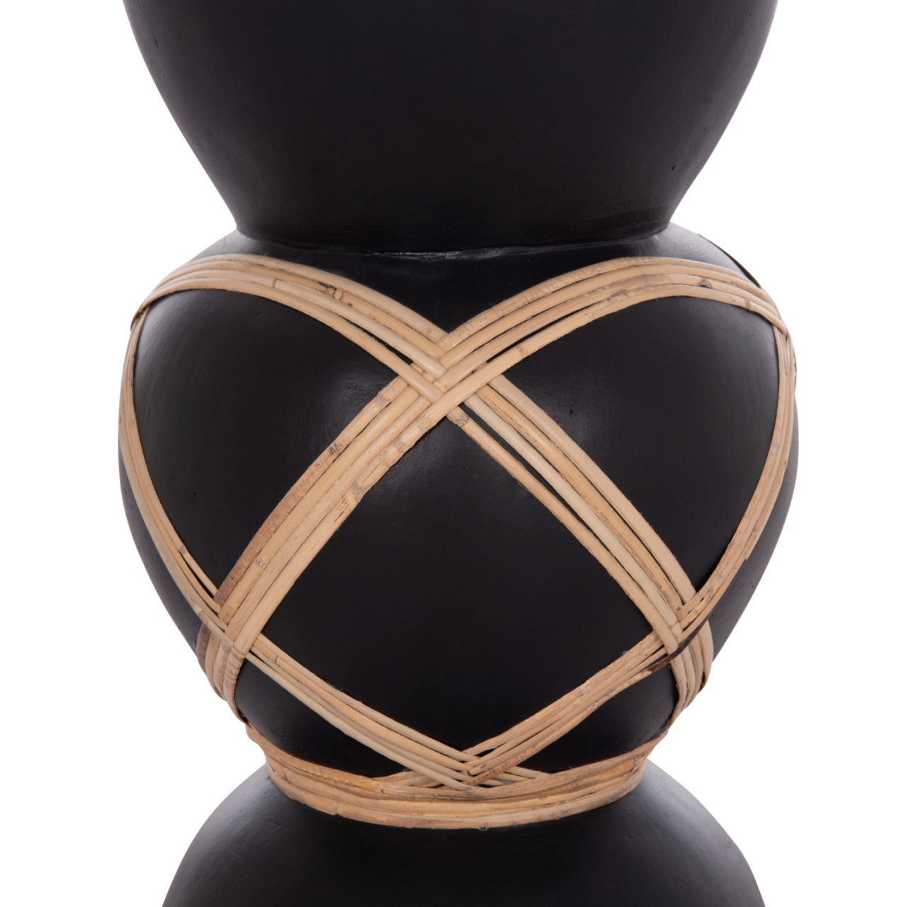DECORATIVE FLOOR VASE MAYNARD HM4672.01S TERRACOTTA IN BLACK COLOR--RATTAN Φ27.5x50Hcm. [6]