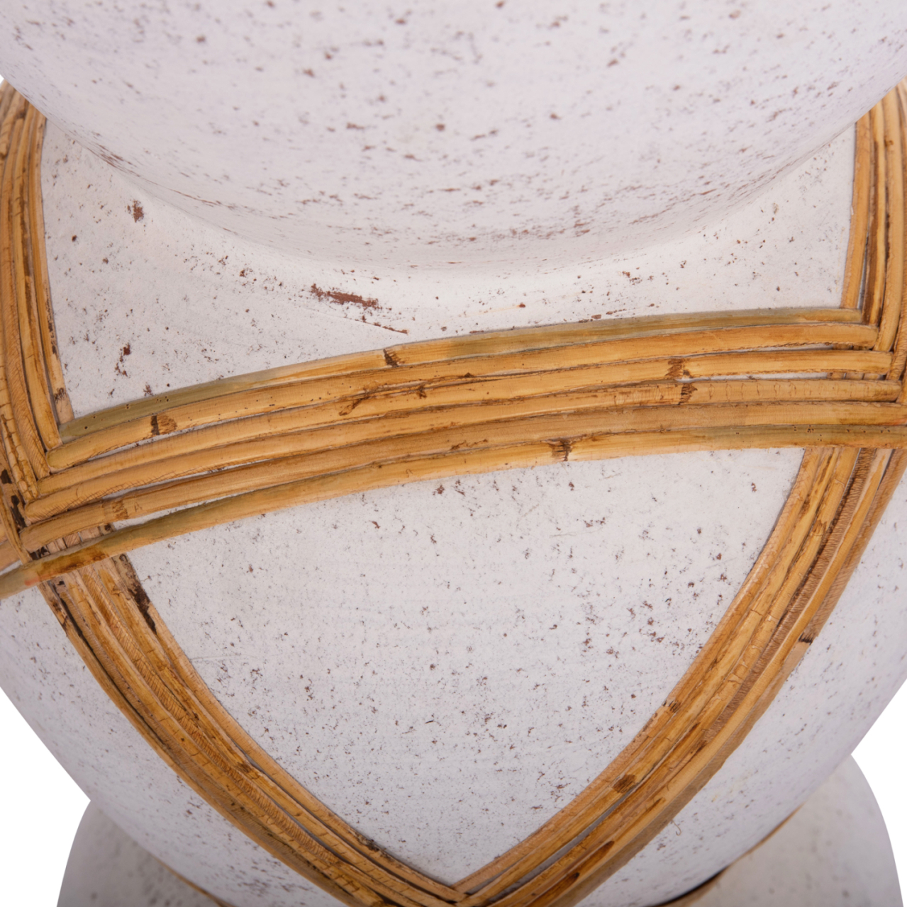 DECORATIVE FLOOR VASE MAYNARD HM4672.02L TERRACOTTA IN WHITE--RATTAN Φ32x62.5Hcm. [7]