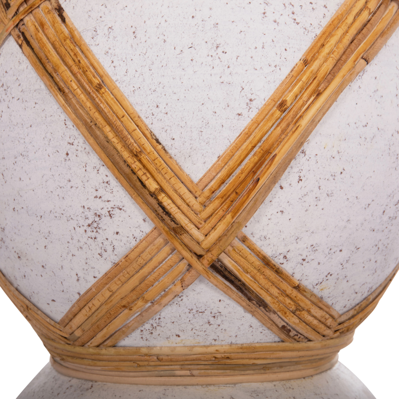 DECORATIVE FLOOR VASE MAYNARD HM4672.02L TERRACOTTA IN WHITE--RATTAN Φ32x62.5Hcm. [6]