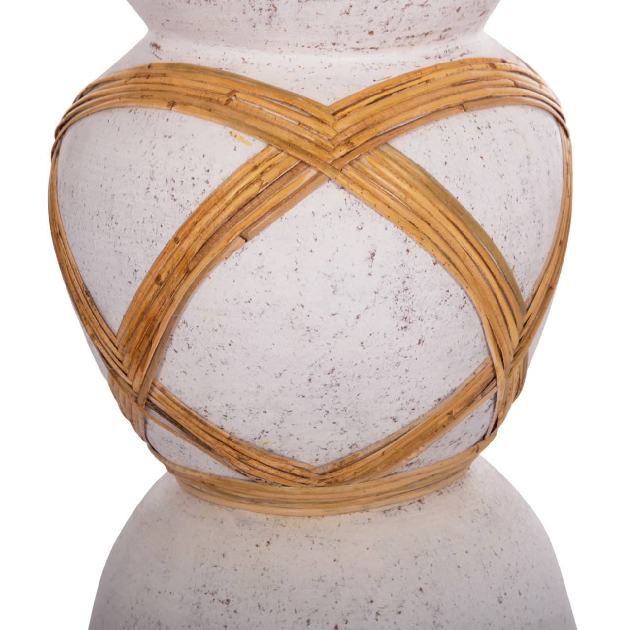 DECORATIVE FLOOR VASE MAYNARD HM4672.02L TERRACOTTA IN WHITE--RATTAN Φ32x62.5Hcm. [5]