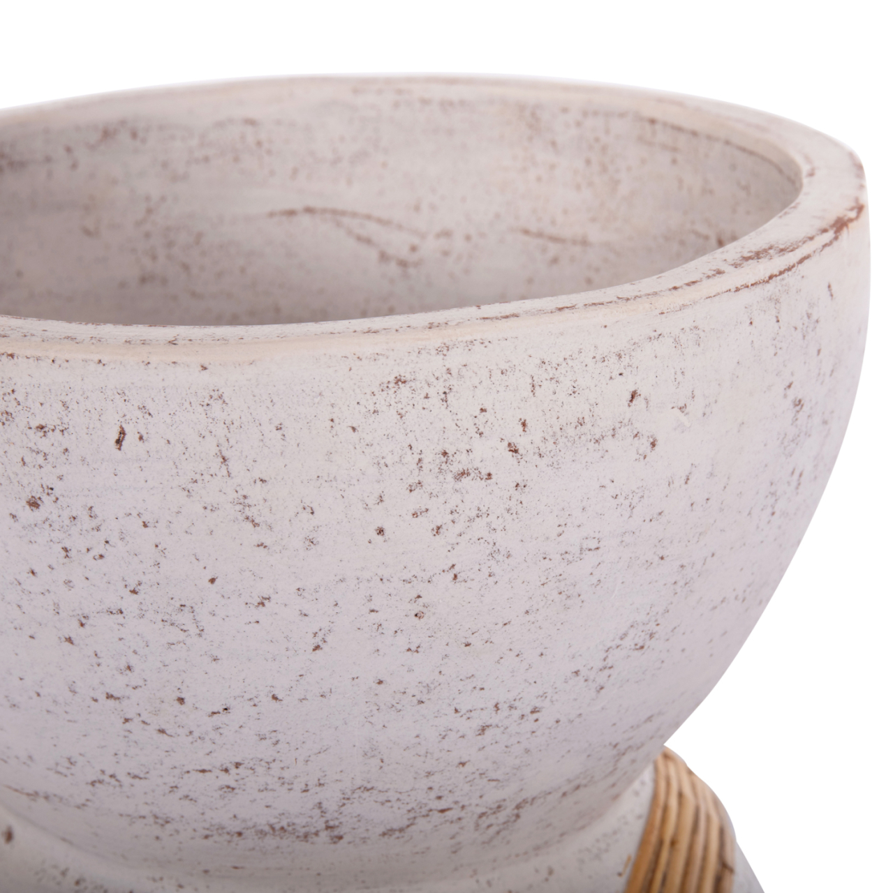 DECORATIVE FLOOR VASE MAYNARD HM4672.02L TERRACOTTA IN WHITE--RATTAN Φ32x62.5Hcm. [9]