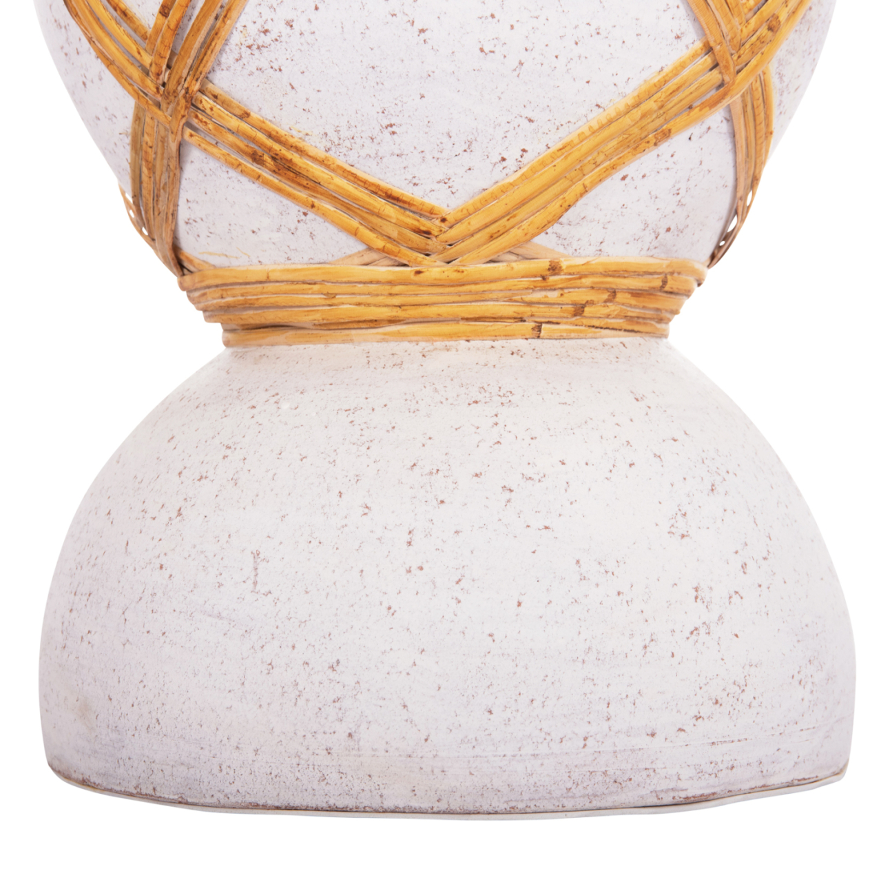 DECORATIVE FLOOR VASE MAYNARD HM4672.02S TERRACOTTA IN WHITE COLOR--RATTAN Φ27.5x50Hcm. [7]